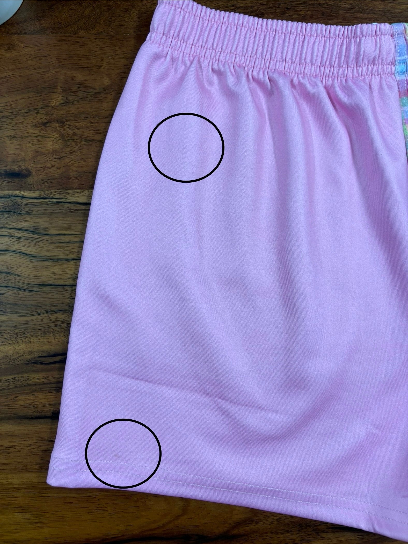 MEDIUM Pink/Rainbow Plaid Shorts - MINOR DEFECT
