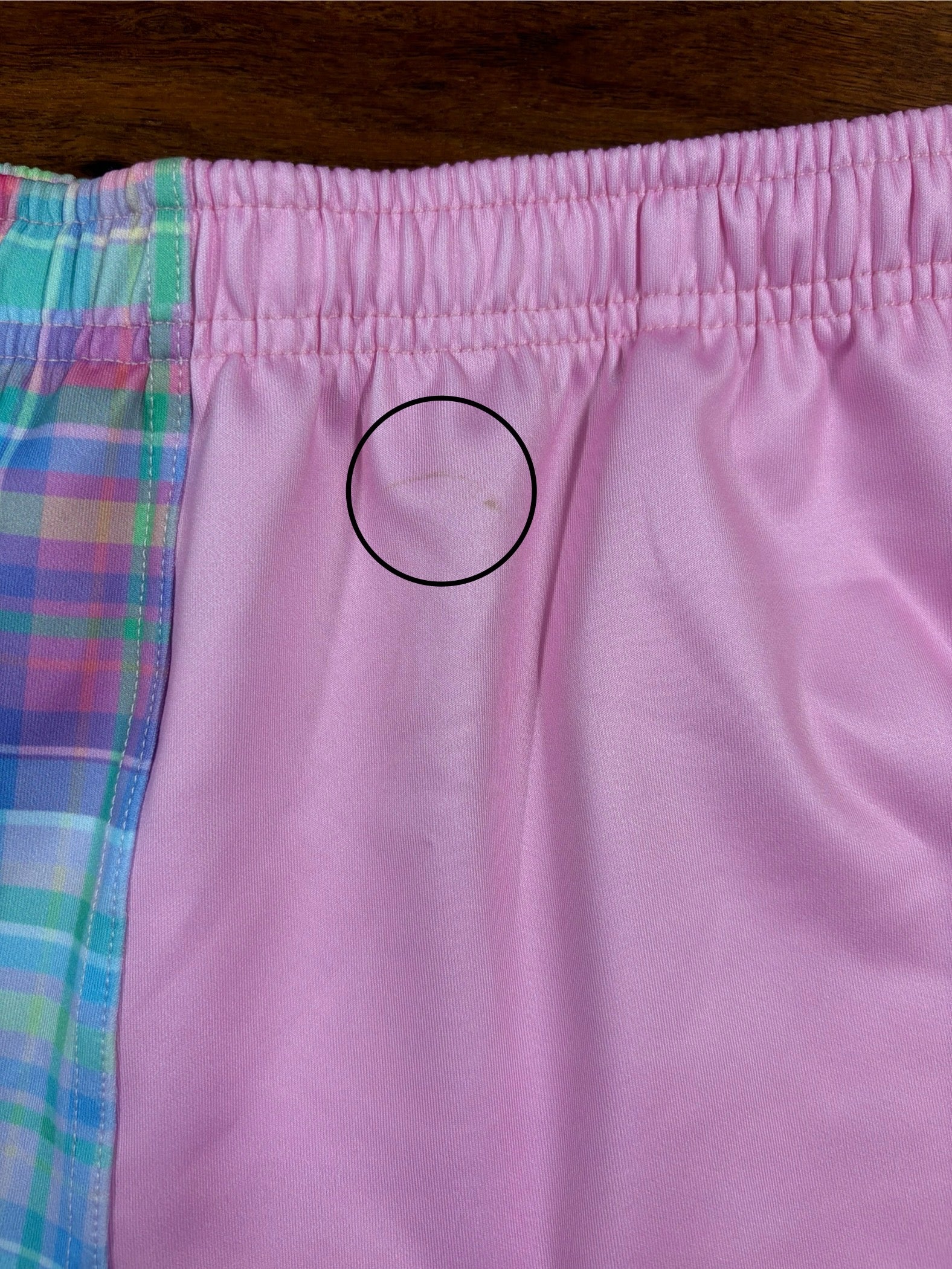 EXTRA LARGE Pink/Rainbow Plaid Shorts - MINOR DEFECT