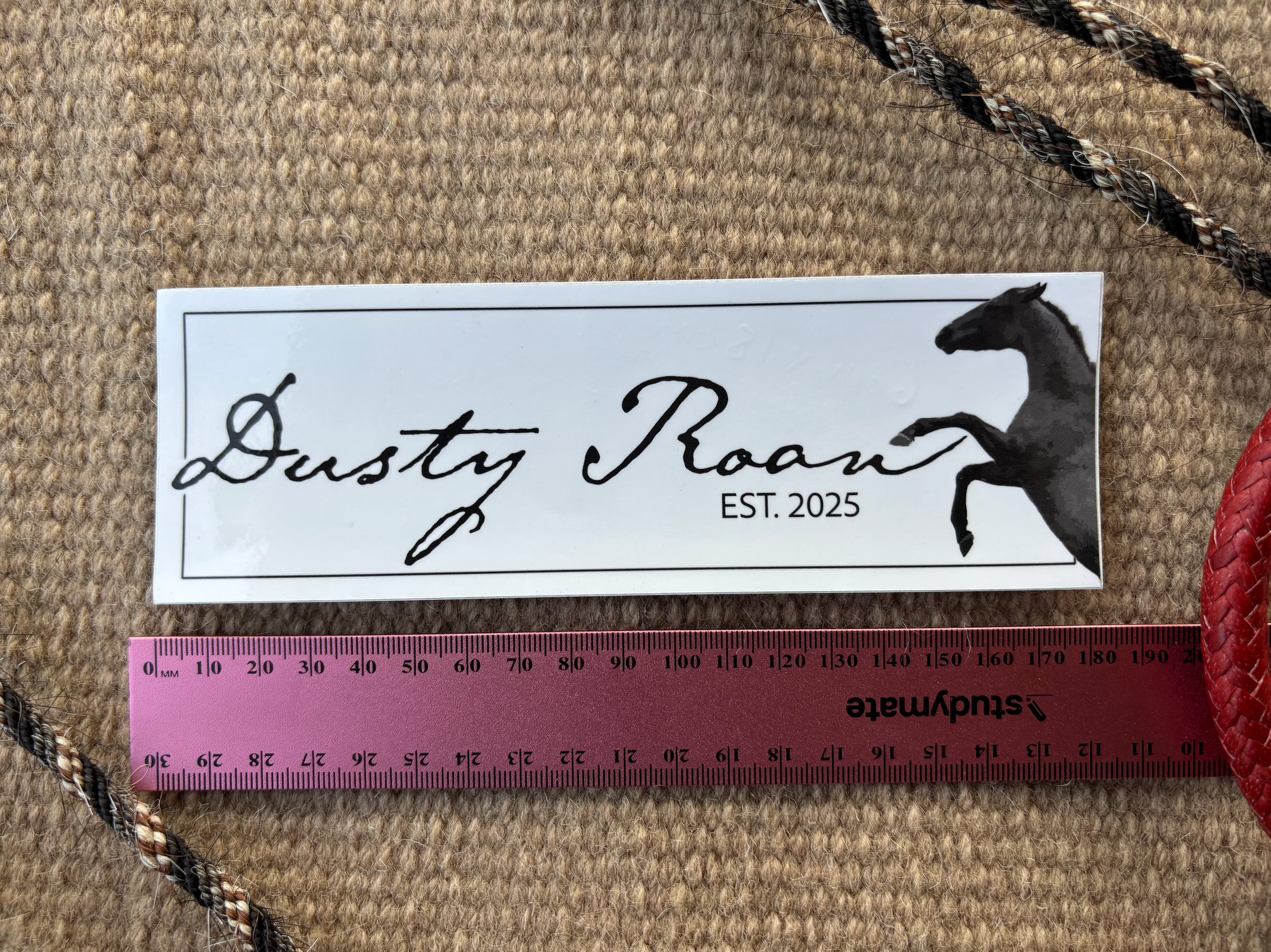 Dusty Roan Bumper Sticker 6cm x 18cm